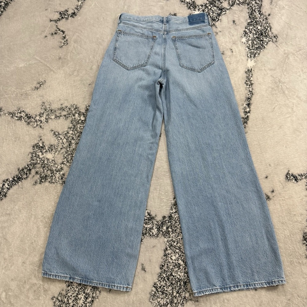 Abercrombie Fitch The Wide Leg High Rise Jeans Womens Size 28 Blue Light Wash - Picture 2 of 13